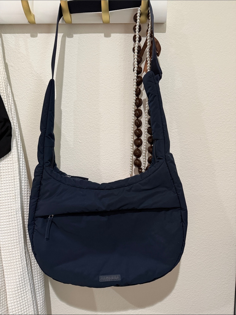 Athleta Navy Padded Crossbody Shoulder Bag